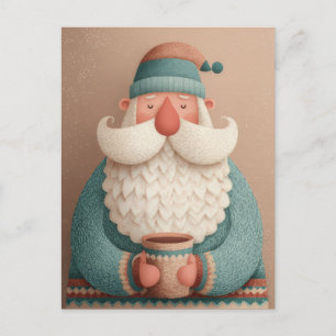Festliche und elegante Weihnachtsgrüße von Santa Postkarte