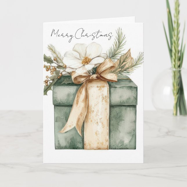Festliche und elegante Weihnachtsgrußkarte Karte (Vorderseite)