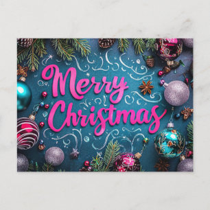 Festliche und elegante Weihnachtskarte Postkarte