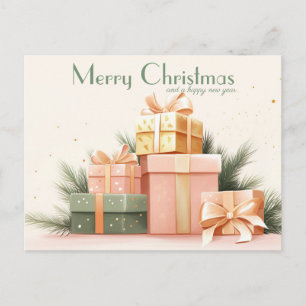 Festliche und elegante Weihnachtskarte Postkarte