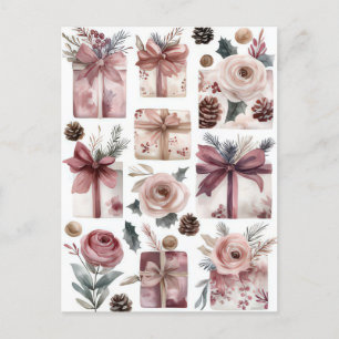 Festliche und elegante Weihnachtskarte Postkarte