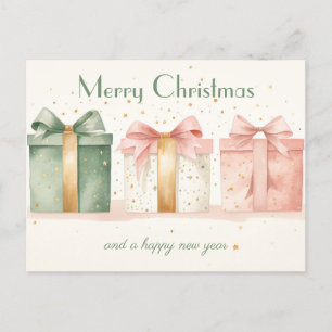 Festliche und elegante Weihnachtskarte Postkarte