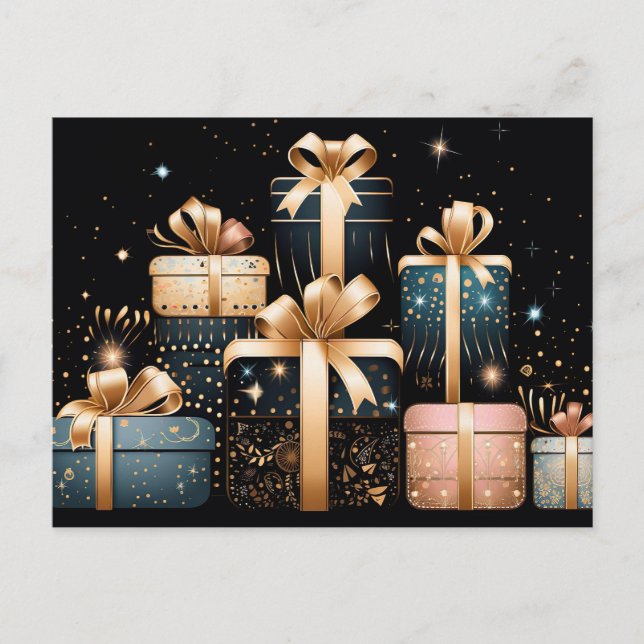 Festliche und elegante Weihnachtskarte Postkarte (Vorderseite)
