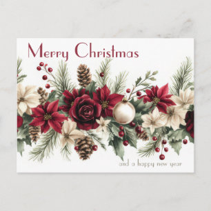Festliche und elegante Weihnachtskarte Postkarte