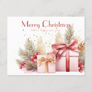 Festliche und elegante Weihnachtskarte Postkarte