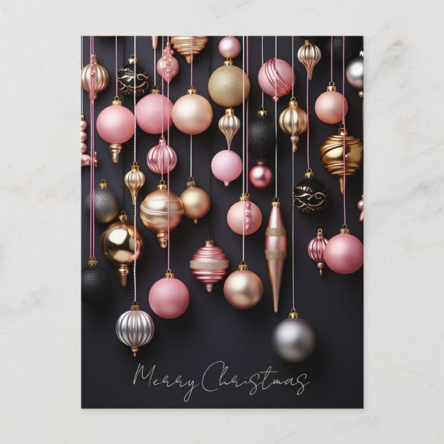 Festliche und elegante Weihnachtskarte Postkarte (Vorderseite)