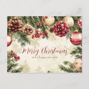 Festliche und elegante Weihnachtskarte Postkarte