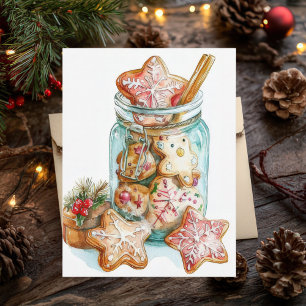 Festliche und elegante Weihnachtskekse-Postkarte Postkarte