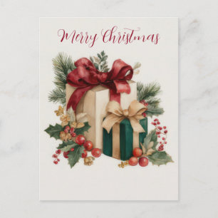 Festliche und elegante Weihnachtspostkarte Postkarte