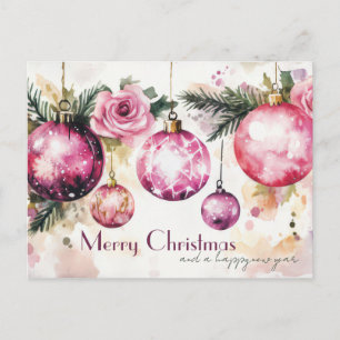 Festliche und elegante Weihnachtspostkarte Postkarte