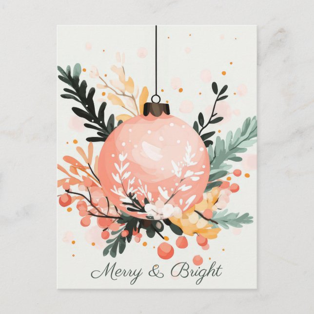 Festliche und niedliche Weihnachtsgrüße Postkarte (Vorderseite)