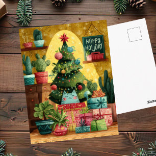 Festliche und süße Katzen-Weihnachts-Grußkarte Postkarte