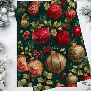 Festliche und Vintage-Style-Weihnachtskugeln Stech Seidenpapier