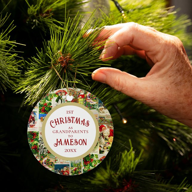 Festliche Vintage Weihnachten als Großeltern Keramik Ornament (https://img.freepik.com/free-photo/close-up-hand-setting-up-christmas-tree_23-2148331965.jpg?w=996&t)