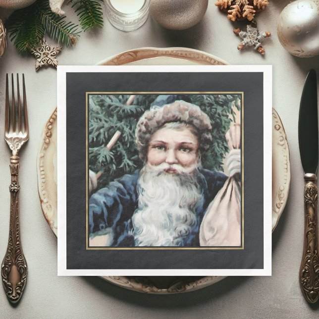 Festliche Vintage Weihnachtsfeiertage Serviette (Christmas dinner napkins, vintage Santa Claus paper dinner napkins for Christmas Holiday)