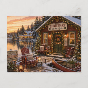 Festliche Vintage-Weihnachtsgrußkarte Postkarte