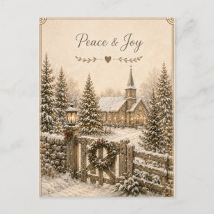 Festliche Vintage-Weihnachtsgrußkarte Postkarte