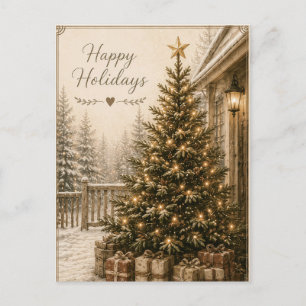 Festliche Vintage-Weihnachtsgrußkarte Postkarte