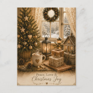 Festliche Vintage-Weihnachtsgrußkarte Postkarte