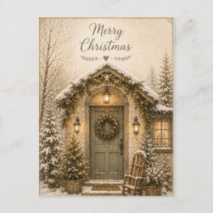 Festliche Vintage-Weihnachtsgrußkarte Postkarte