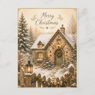 Festliche Vintage-Weihnachtsgrußkarte Postkarte