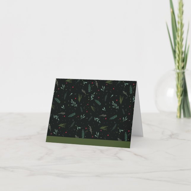 Festliche Weihnachten Blätter Berries Botanischer  (Vorderseite)