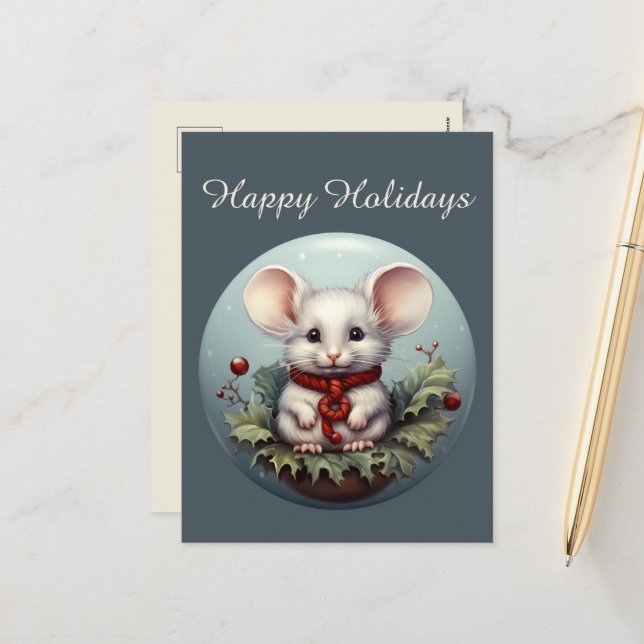 Festliche Weihnachten hinzufügen Text Land Maus (Vorderseite/Rückseite Beispiel)