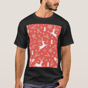 Festliche Weihnachten Nahtloses Muster T-Shirt