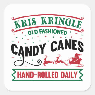 Festliche Weihnachten Nordpol Kris Kringle candca Quadratischer Aufkleber
