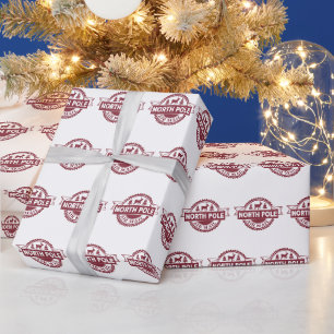 Festliche Weihnachten Nordpol Luftpost Geschenkpapier