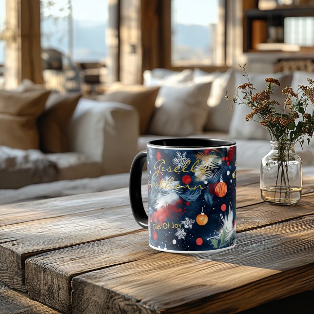 Festliche Weihnachten - Personalisierter Name Tasse (Von Creator hochgeladen)