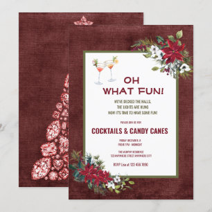 Festliche Weihnachten Wasserfarbe Cocktail Party I Einladung