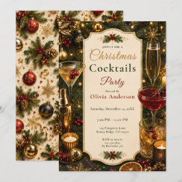 Festliche Weihnachts-Cocktailparty Einladung