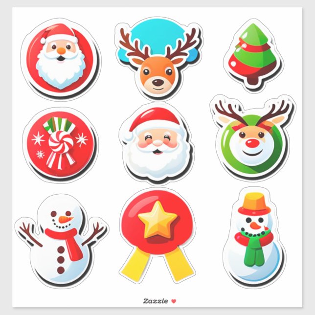 🎄 Festliche Weihnachts-Elemente-Set ✨ Aufkleber (Blatt)