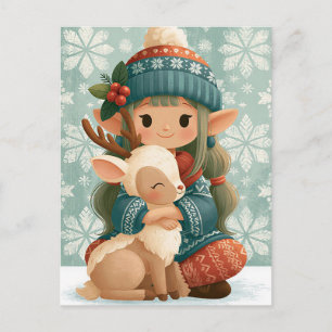 Festliche Weihnachts-Grußkarte Postkarte