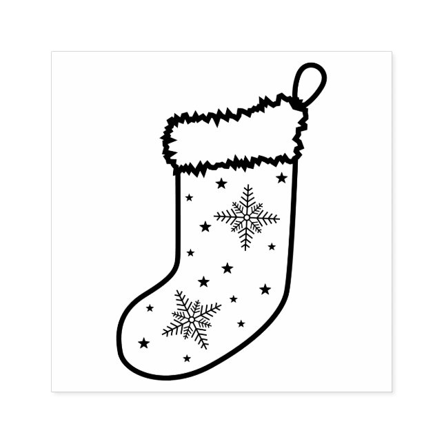 Festliche Weihnachts-Strumpf Linie Art Shape Desig Gummistempel (Prägung)