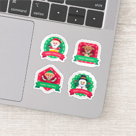 Festliche Weihnachtsaufkleberkollektion für Cartoo Aufkleber