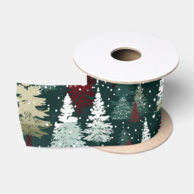 Festliche Weihnachtsbaumen Winterschneeferien Satinband (Spule)