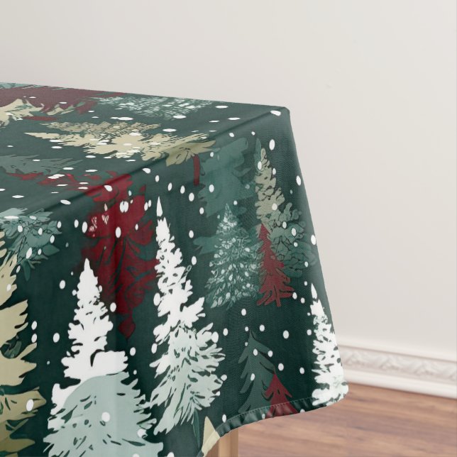 Festliche Weihnachtsbaumen Winterschneeferien Tischdecke (Beispiel)