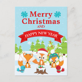 Festliche Weihnachtsbaumfreunde Feiertagspostkarte