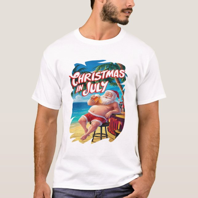 Festliche Weihnachtsbiere am Strand Bar T-Shirt (Vorderseite)
