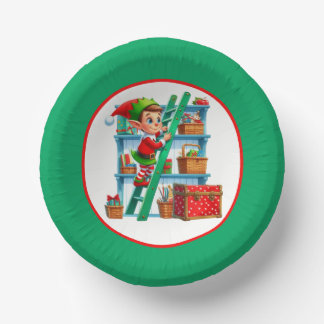 Festliche Weihnachtselfen-Party Pappteller
