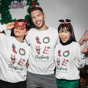 Festliche Weihnachtsfamilie passt auf die Kundenan Sweatshirt