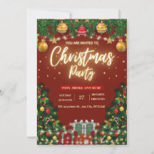 Festliche Weihnachtsfeier-Einladung