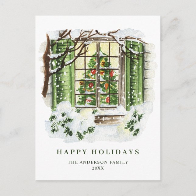 Festliche Weihnachtsfeier Feiertagspostkarte (Vorderseite)