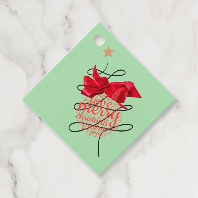 Festliche Weihnachtsfeier Geschenkanhänger (Vorderseite)