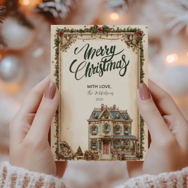 Festliche Weihnachtsfeier im Winter Feiertagskarte (Von Creator hochgeladen)