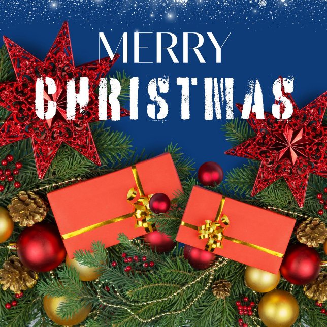 Festliche Weihnachtsfeier in Rot Geschenkpapier (Von Creator hochgeladen)