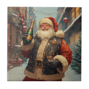 Festliche Weihnachtsfeier mit Champagner Fliese