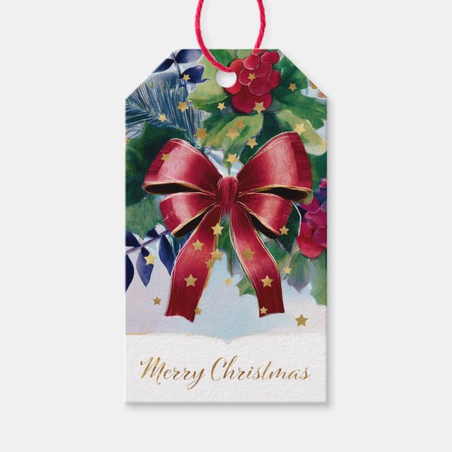 Festliche Weihnachtsfeier Weihnachtsfeiertag Geschenkanhänger (Vorderseite)